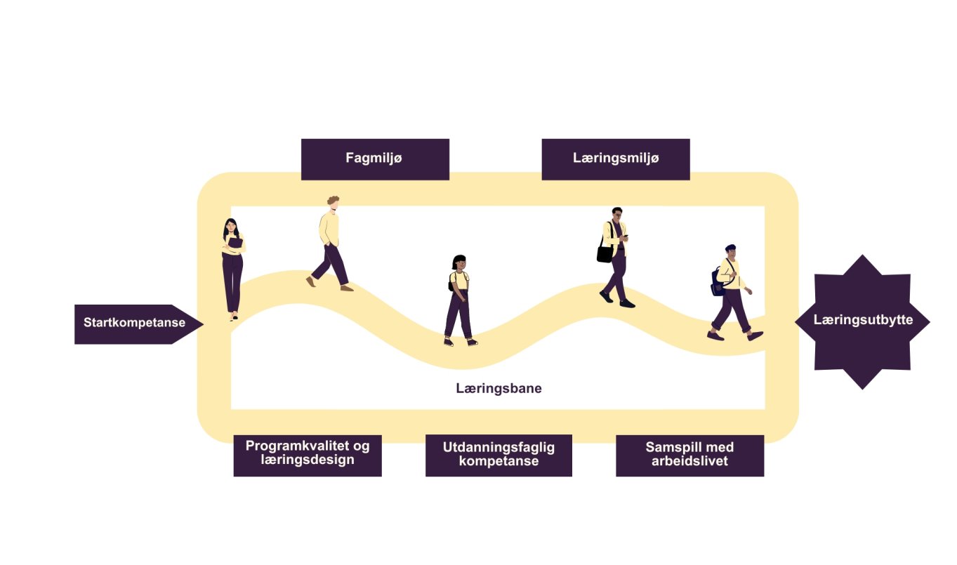 Fargerik prosessinfografikk som viser steg i en læringsprosess fra introduksjon til integrasjon.